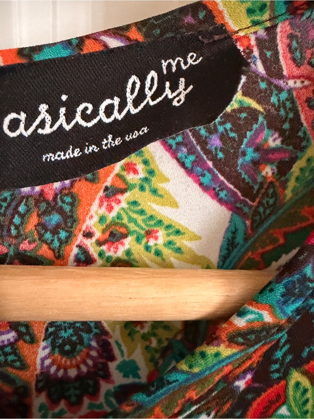 Boho Teal Paisley Long Sleeve Tunic by Basically Me - Picture 2 of 2